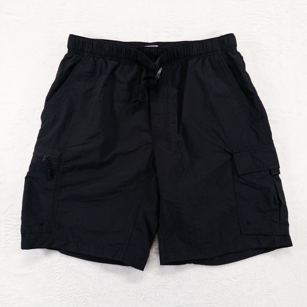 Columbia Mens Cargo Shorts Size M Black Nylon Hiking Fishing Outdoor Utility